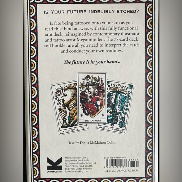 TATTOO TAROT Ink & Intuition Cards & Guidebook By Megamunden & D.McMahon Collis - Picture 2 of 8